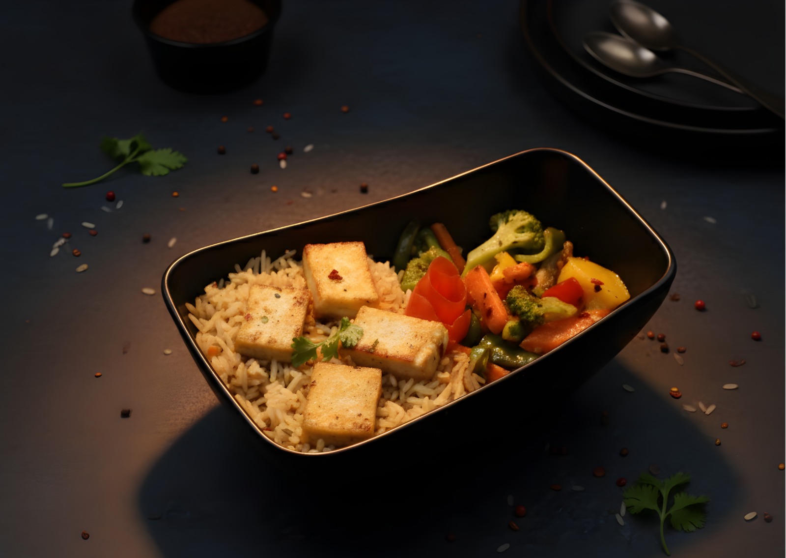 Protein Bomb brown rice bento box